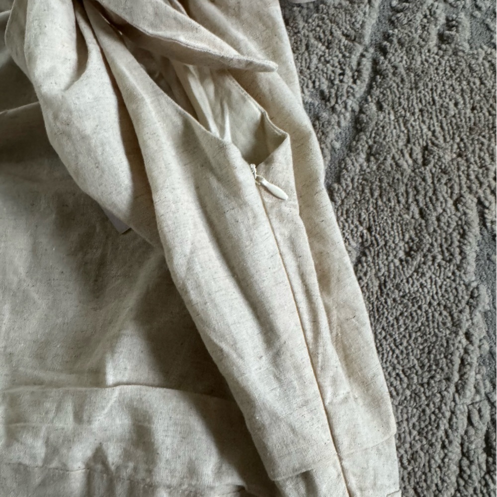 SHOWPO Cincinnati maxi beige Dress off shoulder cotton linen slit classy 10 new - Picture 14 of 15
